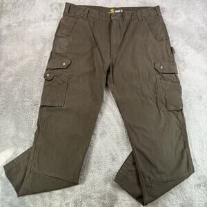 Carhartt B342 Pants Men's 40x34 Green Relaxed Fit Ripstop Cargo Workwear Utility